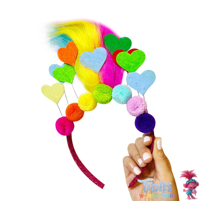 LUV HER Kids' Trolls World Tour Headband with Wig for Girls - Costume Accessories - Image 5